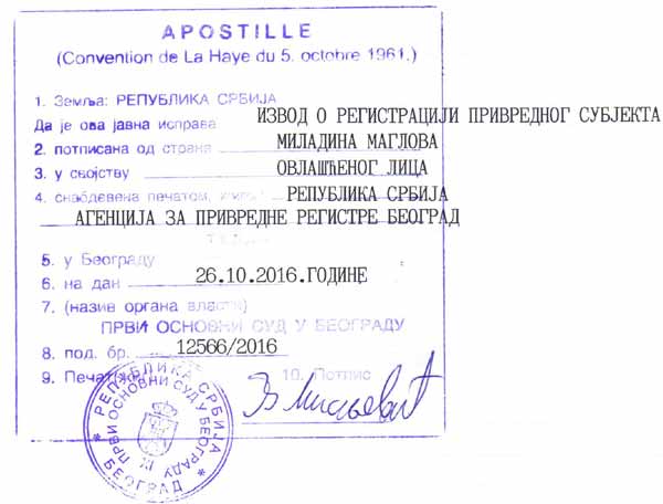 Apostilla y legalización consular de documentos en Serbia