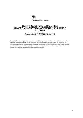 Current Appointments Report from commercial register of United Kingdom