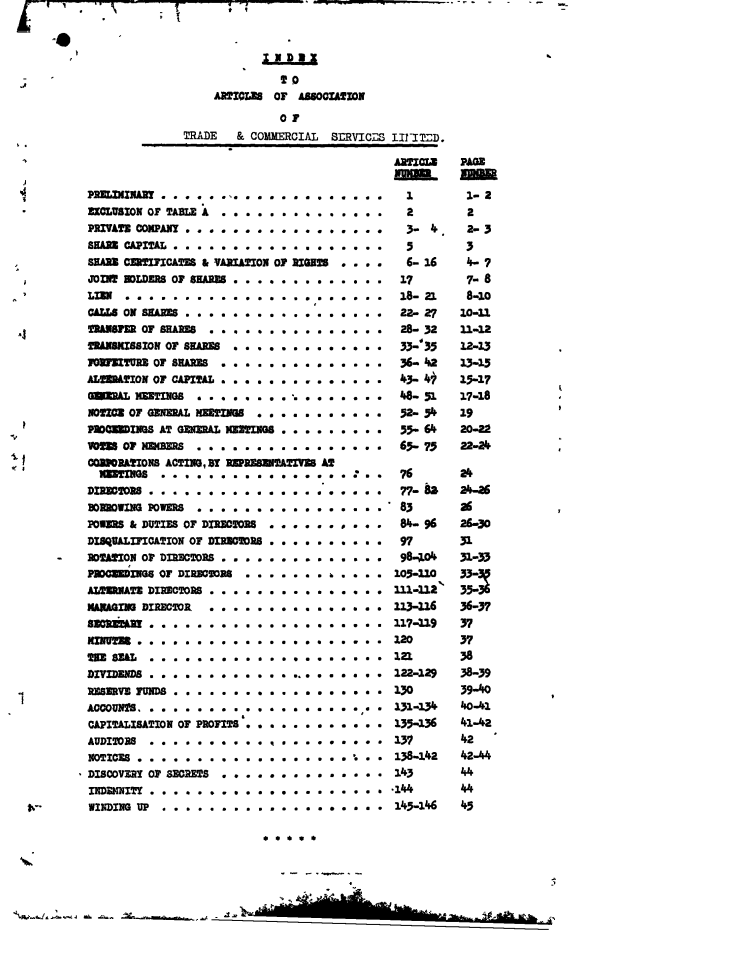 Articles of Association from the Trade register of Jamaica