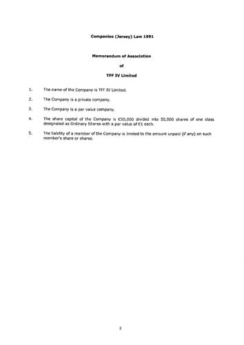 Memorandum and Articles of Association from commercial register of Jersey